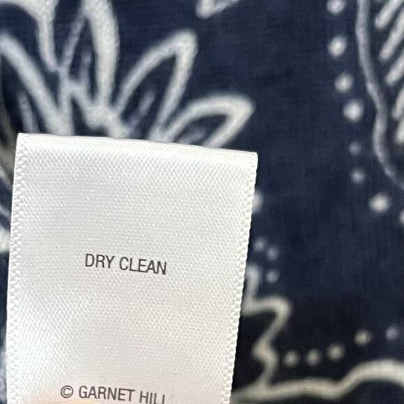 Garnet Hill Signature Eco Merino Wool Floral Cardigan Size L Button Down Fitted - Picture 5 of 7